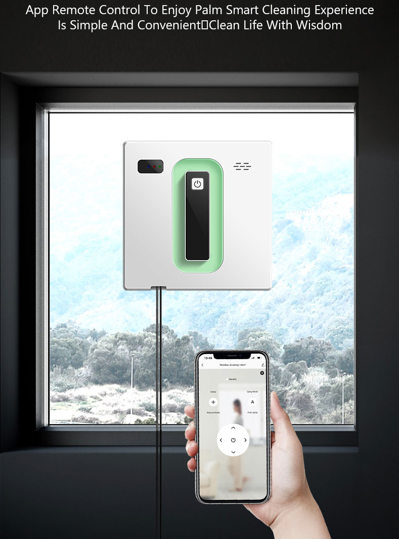 Small Electric Glass Window Cleaning Robot with 3 mins/m2 Speed and Low Noise 65dB