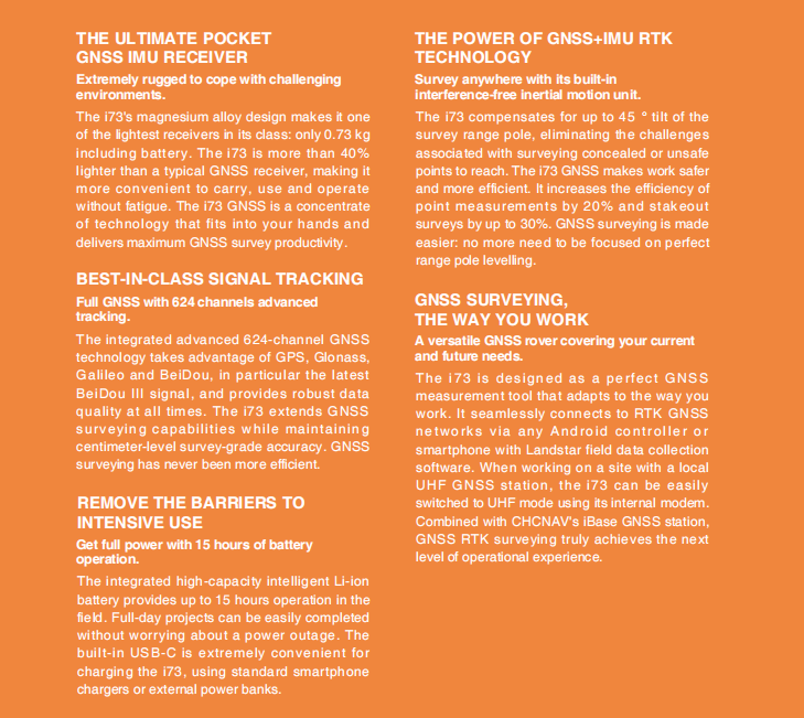 CHC RTK GPS I73/X6 GPS receiver