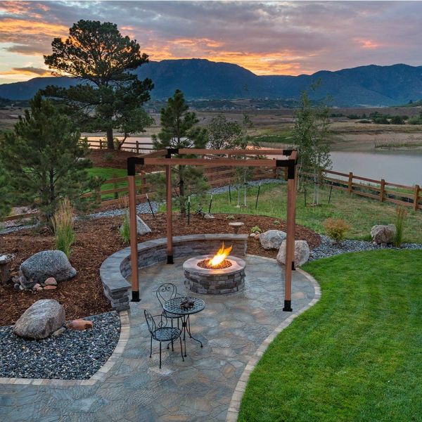 Black 4*4 6*6 Modular Size Metal Steel 3 Way Corner Pergola Bracket Wood Connectors Post Base Kits