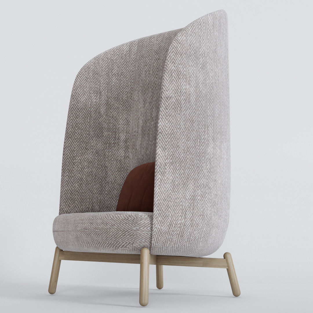 Fabric + Wood Plushalle Easy Nest Chair Hotel Interior Decor