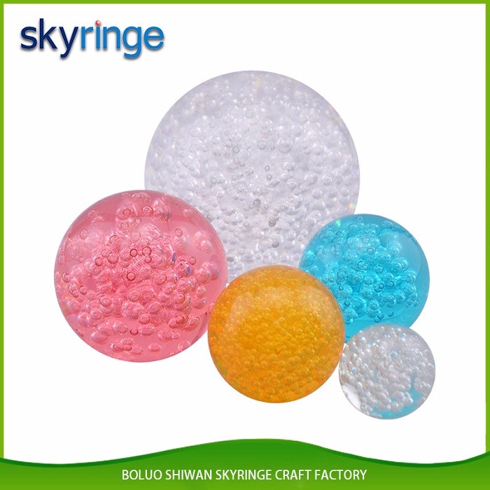 Customized Clear Glitter Ball Shiny Arylic Ball Glitter Powder Resin ball
