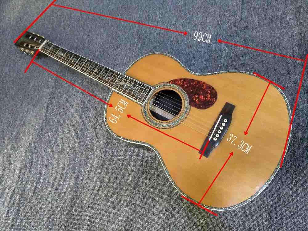 39 inches ooo45s Acoustic Guitar Top AAA Solid Red Cedar Abalone Binding Body With Fishman Pickups Rosewood fingerboard