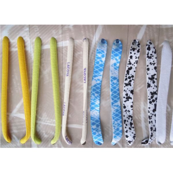 Childrens Flat Shoe Laces Spandex Fashion with Engraved Logo