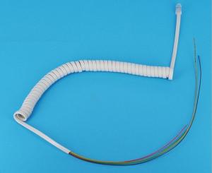 Quality PUR Sheath Curly 30V 3 Core Coiled Cable , 24AWG Spiral Coiled Ethernet Cable wholesale