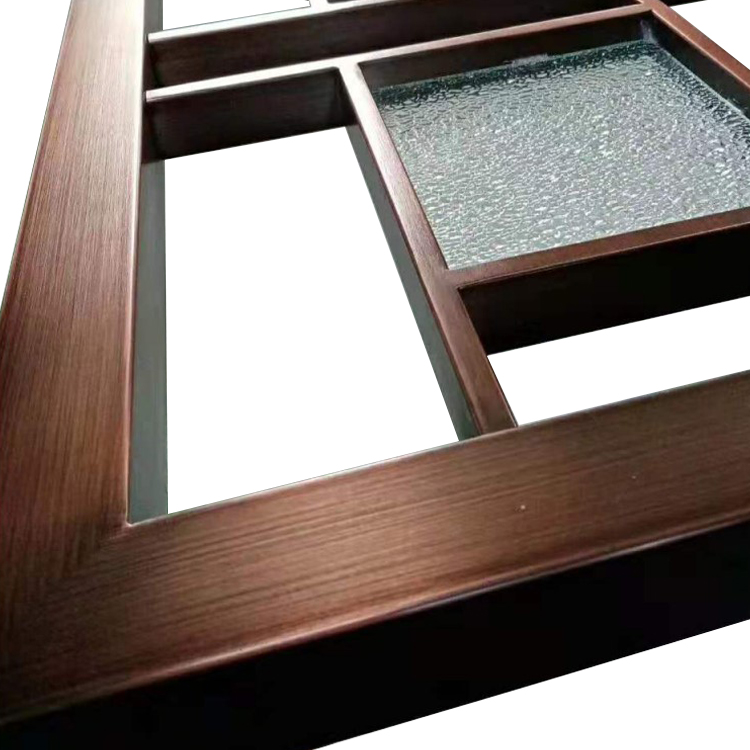 Laser cut stainless steel strong frame art glass room divider
