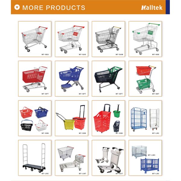 PU Wheels Rolling Shopping Baskets For Supermarket