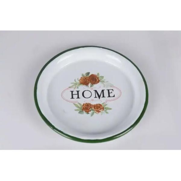 Custom Logo Splatter Colored Cast Iron Steel Enamel Saucer Dish for Camping Outdoor