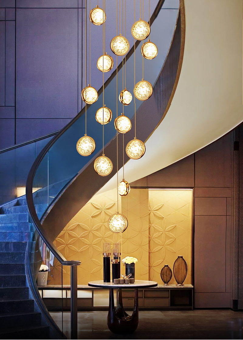 New modern pendant light loft for living room ball crystal villa scandinavian chandelier(WH-NC-63)
