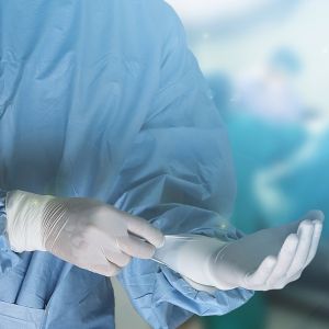 Disposable medical sterile powdered surgical latex gloves