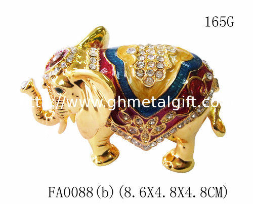 Alloy Elephant Jewelry Box Small Jewelry Box elephant metal jewelry boxes elephant shape bejeweled box