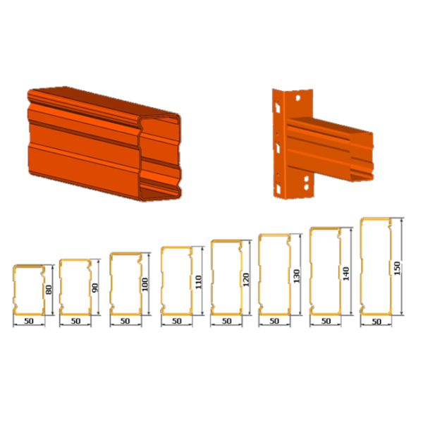 Low Noise Galvanized Box Beam Rack Roll Forming Machine For Storage System