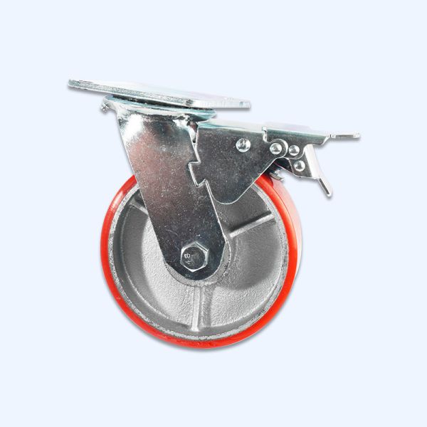 Customization and Thickness Options for 4-10 Inch Red PU Steel Core Heavy Duty Caster