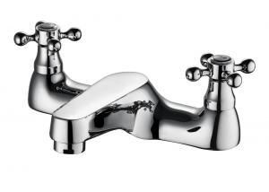 China Polished Brass Bathroom Sink Faucets / Two Handle Bath Shower Faucets on sale