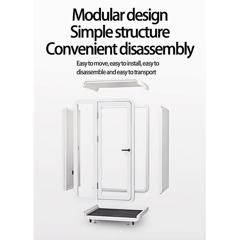 Adjustable Office Phone Booth Extendable Modular Acoustic Booths Whisper Quiet 15 dB
