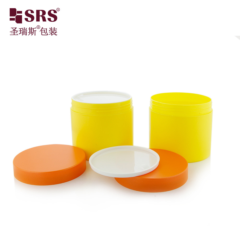 SRSQ 400g Injection Pink Glossy Frosted Painted Plastic PP PCR Body Scub Jar Container Customization
