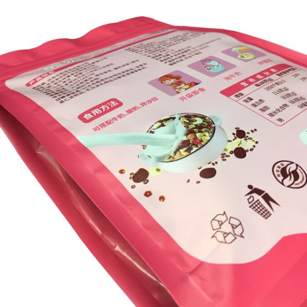 Flat Bottom Heat Seal Mylar Bags Edible Yogurt Dried Fruit Cereal Crisp Aluminum Foil Empty Packaging Bags