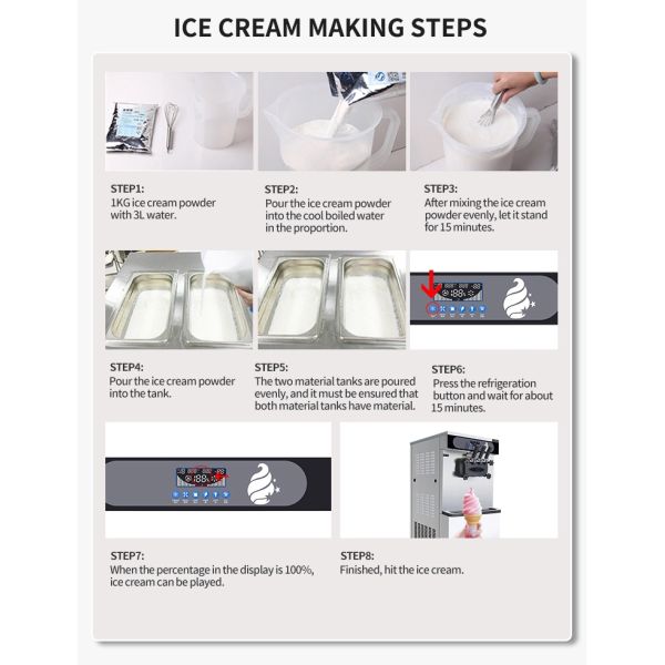 BT-25FB 25L/H Floor Standing Stainless Steel Commercial Soft Ice Cream Machine