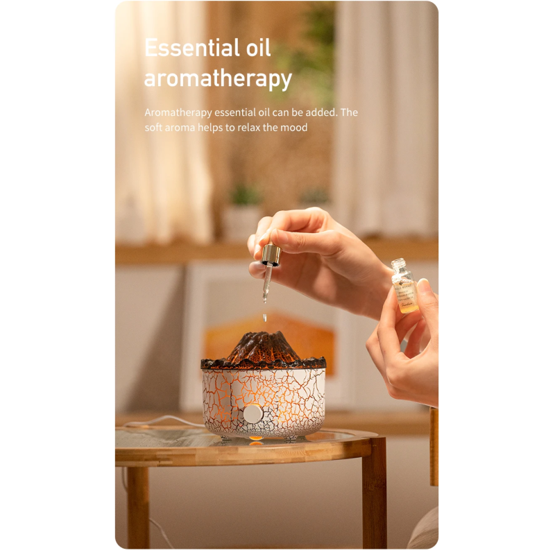 New 200ml Electric Humidifier Fireplace Flame Aromatherapy Diffuser Machine with 12-Color Changing Night Light with Remote for Home Use