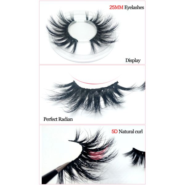 Mytbeauty Wholesale Real 5D Lashes Cruelty Free Dramatic 5D Mink Eyelashes Custom Eyelash Packaging Private Label 25Mm Eyelashes