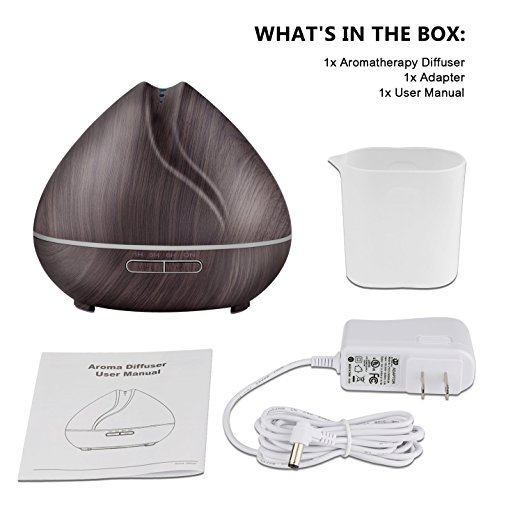 China Factory 400ml Essential Oil Diffuser Aromatherapy Humidifier Wood Grain Aroma Diffuser for Home, Bedroom,Yoga