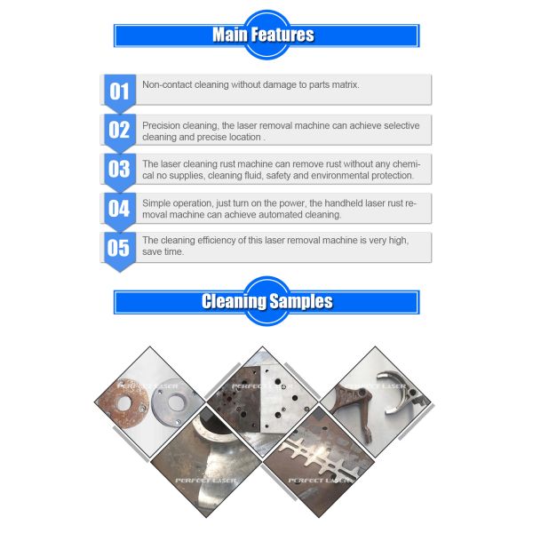 100w - 500W Fiber Laser Rust Removal Machine Raycus Max Portable Laser Derusting Cleaner