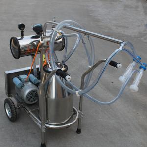 China Single Bucket Portable Vacuum Pump Milking Machine With 250 l / Min Vacuum Pump Capacity on sale