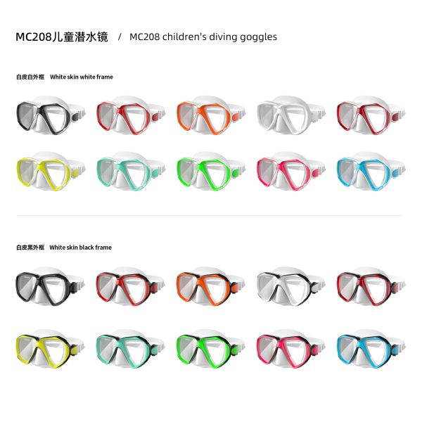 ODM Silicone PC Mirrored Youth Swim Mask And Snorkel Eco Friendly