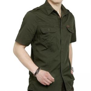 British Leisure Style Men's Work Uniform Shirts 2 Arm Buckle Solid Color Stitching Lapel