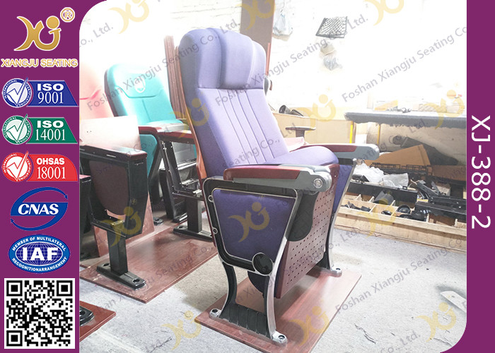 Aluminum Alloy Leg Lecture Hall Seating With Comfortable Back Rest Support