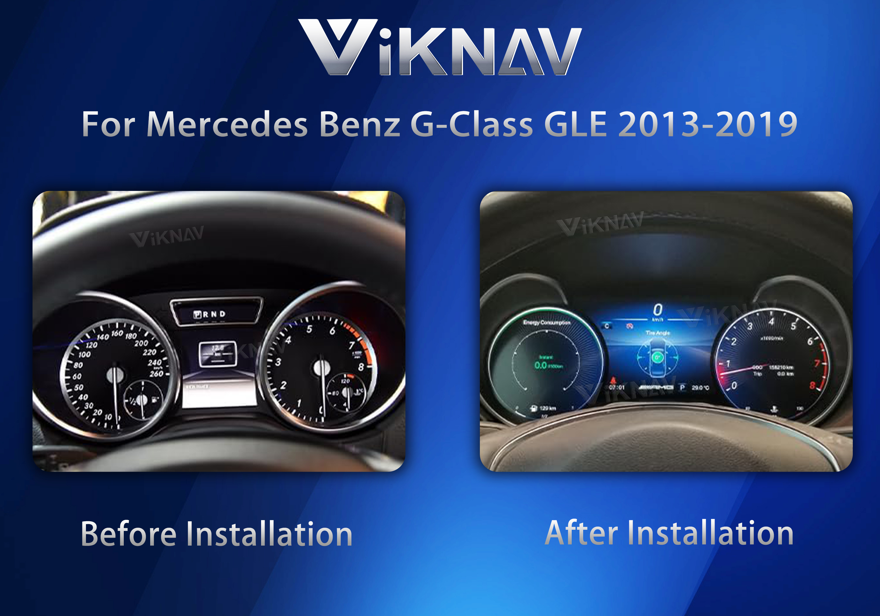 VIKNAV Digital Cluster Car SpeedoMeter For Mercedes Benz G-Class GLE 2013-2019