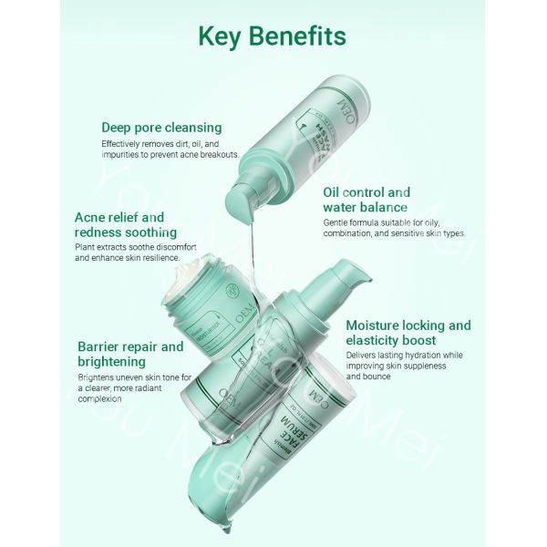Anti Acne Ceramide NP Sodium Hyaluronate Facial Skincare Set Black Spot Whitening