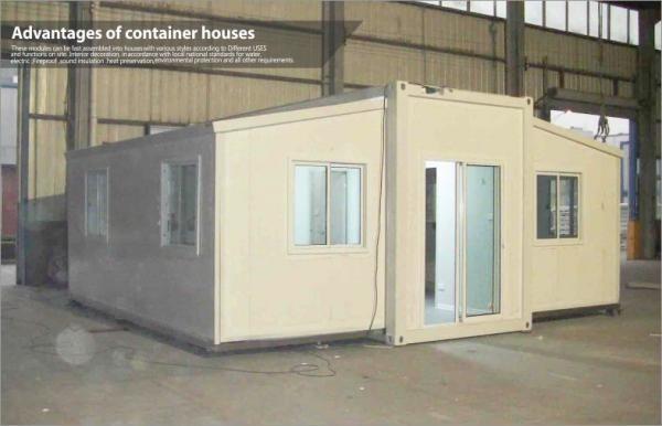 Cheap Extended Foldable Storage Container House With Glass Sliding Door for sale