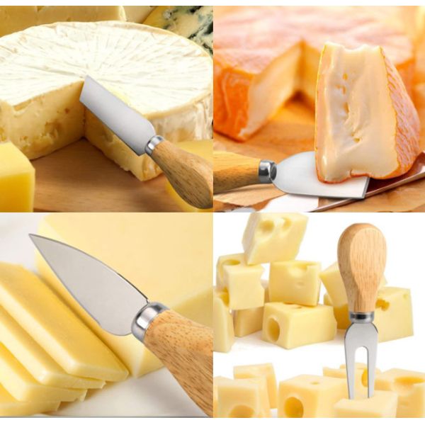 4pcs 6pcs Cheese Knives Set With Wood Handle Stainless Steel