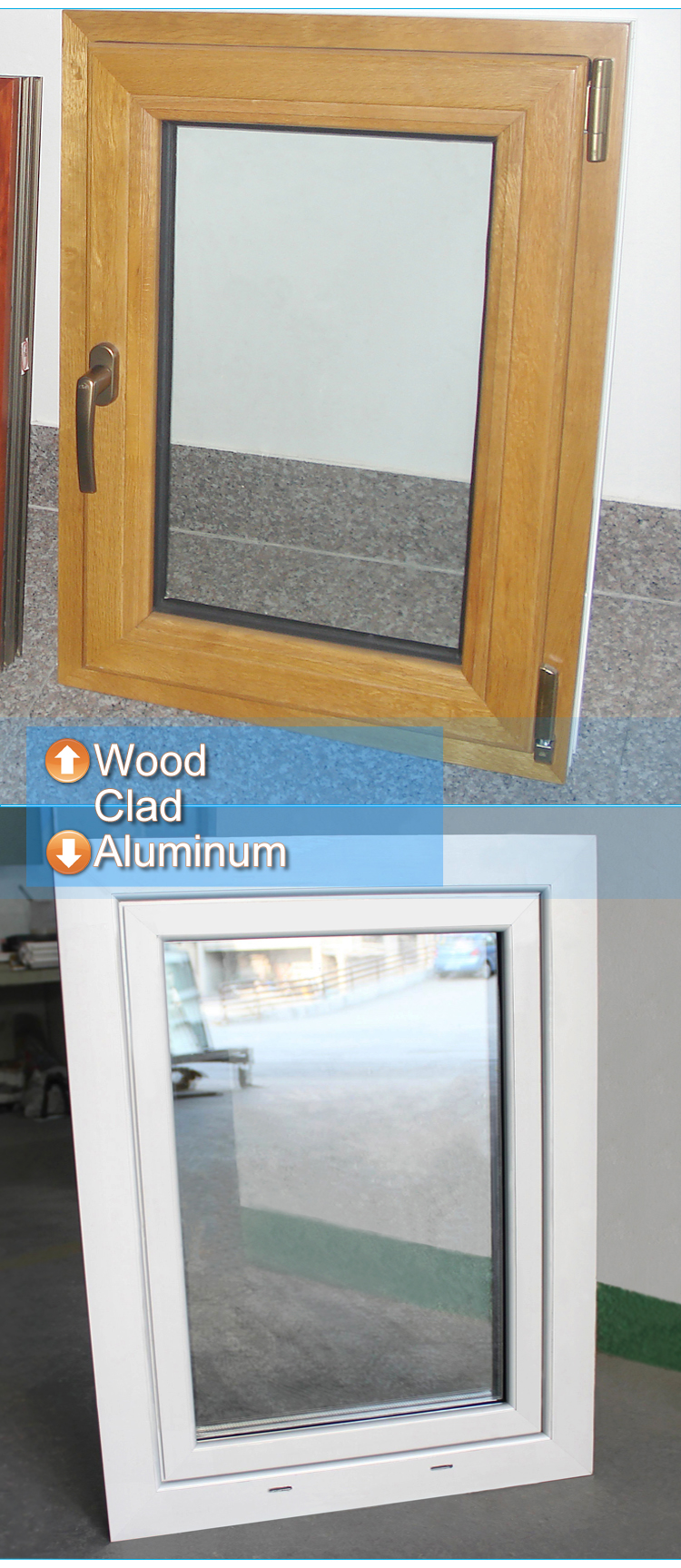 Alloy Aluminum Clad Windows Solid Window Reasonable Price Interior Wall Cladding Wooden