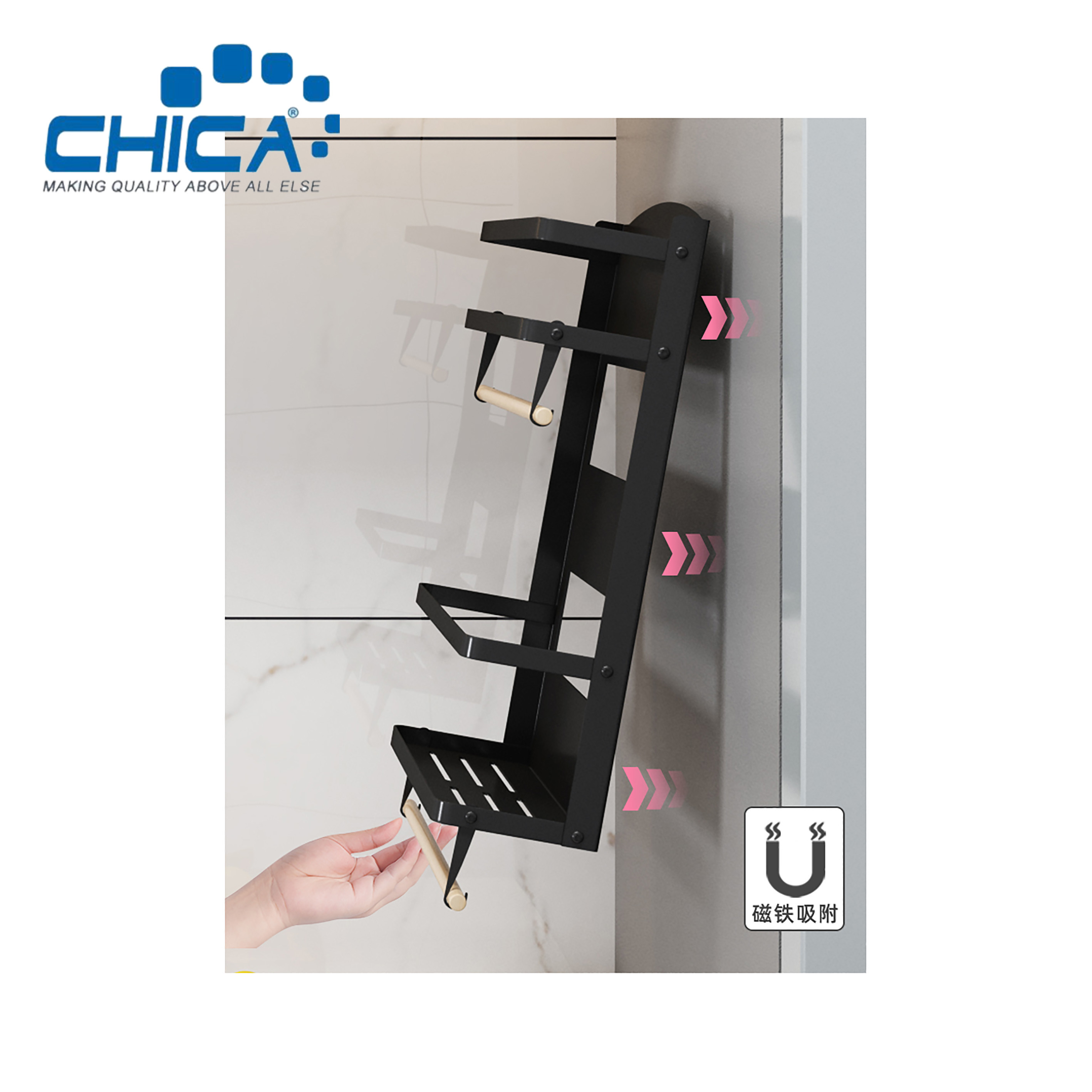 Magnetic Refrigerator Shelf 4 Tiers Kitchen Fridge Storage Rack Fridge Rack Accessories of Kitchen Sink