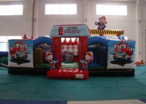 Quality Customized Fire Truck Design Inflatable Fun City Fireproof inflatable fire engine 8 X 6 X 5m In Public wholesale