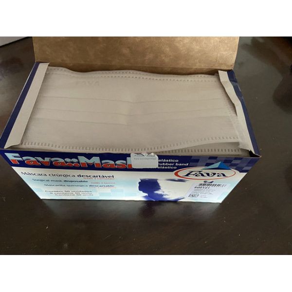 Fava Face Mask Surgical Disposable With 3 Layers White Bacterial Filtration