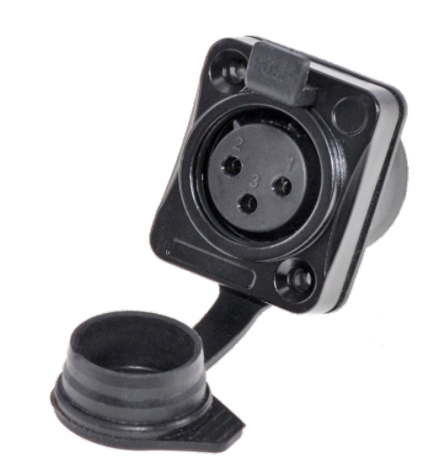 Industrial Electronics Accessories Female Waterproof 3 Pin XLR Connector for Audio Video Outdoor and Waterproof