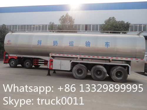 high quality and competitive price 45,000L stainless steel milk tank for sal, CLW brand newe foodgrade milk tank trailer