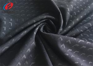 China Embossed Weft Knitted Polyester Spandex Fabric , Black Colour Sports Lycra Fabric on sale