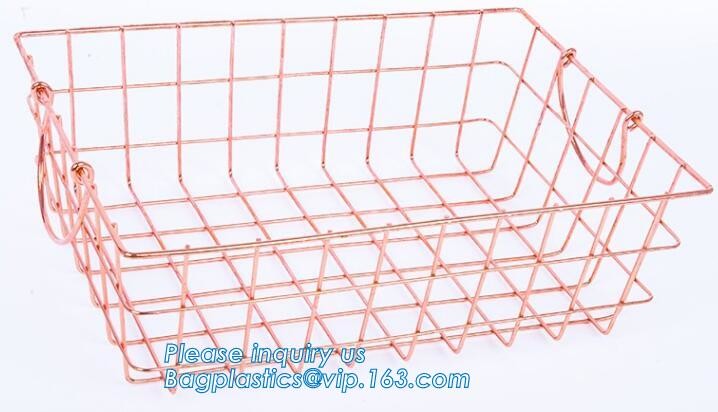 decorative laundry metal wire material storage basket, Vintage Metal Chicken Wire Removable Fabric Hanging Storage Baske