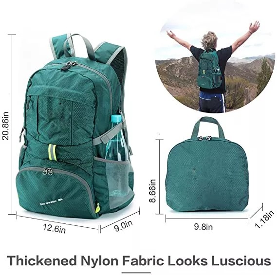 30L Women Waterproof Hiking Backpack 0.1kg Ultralight Foldable Travel Backpack