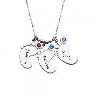 Quality 0.52x0.8in 0.18lb Mothers Day Foot Necklace Personalized Nameplate Necklace ODM wholesale