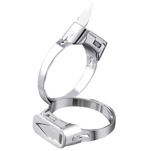 China Stainless Steel Self Defense Silver Jewelry Ring Anodized Surface For Men / Women on sale