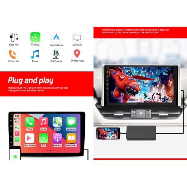 Plug And Play Automotive Electronic Accessories , Plastic Car Play Dongle White Black