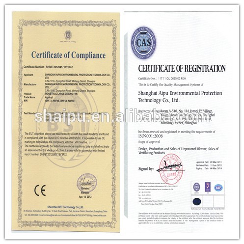 Industrial High Volume Ceiling Fans Warehouse 17 FT With 8 Fan Blades