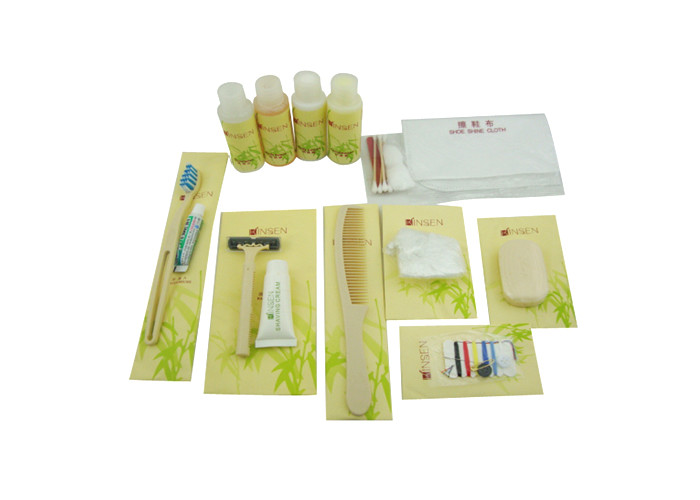 Business Travel Kit Yellow Color , Hotel Amenity Kits With Printing Logo