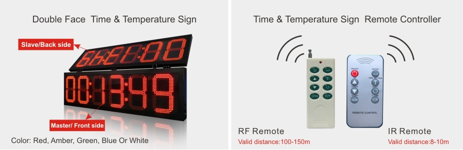 Service Petrol Station Signage Temperature Display Outdoor Led Clock Sign Auto Dimming