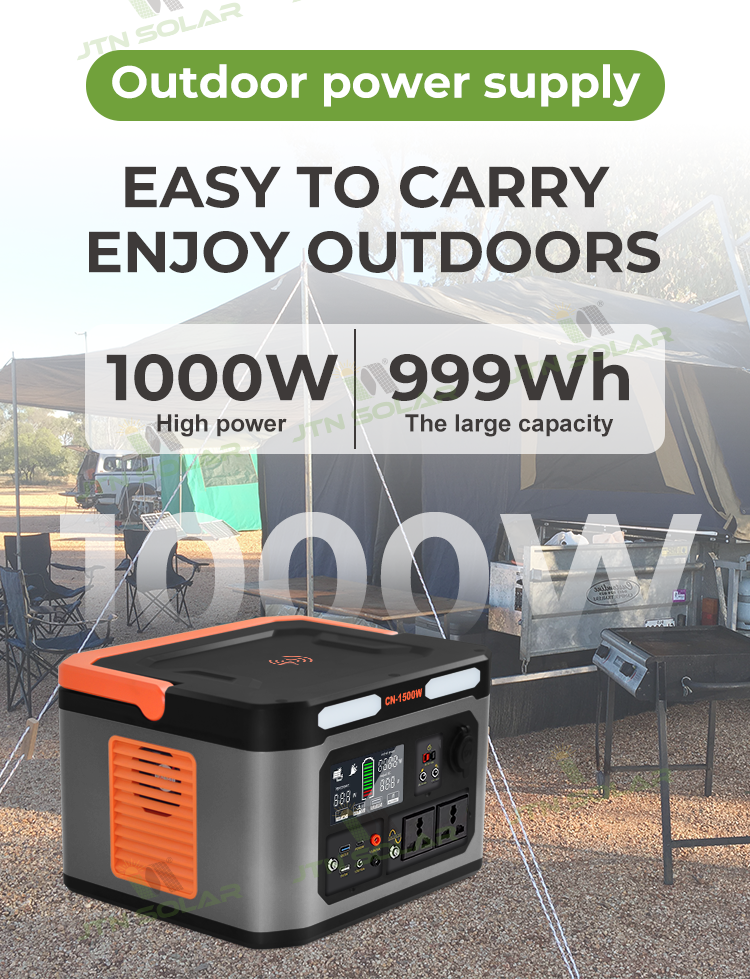Folding MPPT Solar Panel Powerstation 1000W Powered Energy Storage System