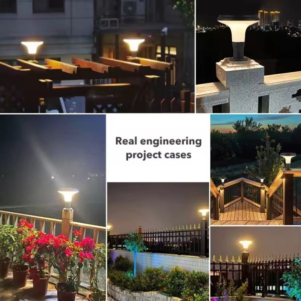 LED Solar Pillar Light With Waterproof Security Lighting for Luxury Villa Courtyard Pillars